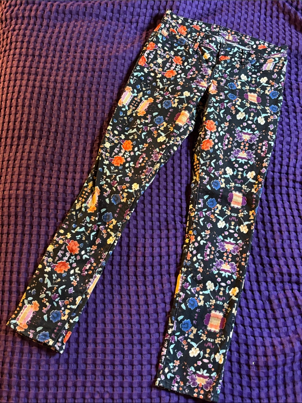 Levi's Black Floral Skinny Jeans with Multicolor Blooms